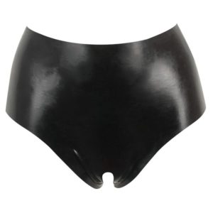 Latex Slip ouvert schwarz