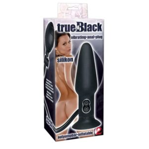 True Black Vibrating Anal Plug